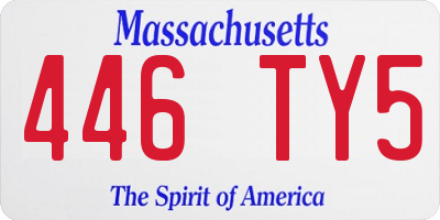 MA license plate 446TY5