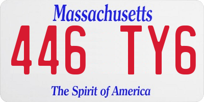MA license plate 446TY6