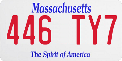 MA license plate 446TY7