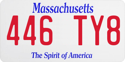 MA license plate 446TY8