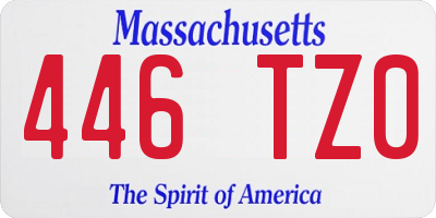 MA license plate 446TZ0