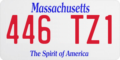 MA license plate 446TZ1