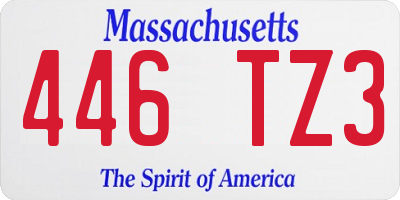 MA license plate 446TZ3