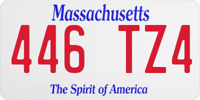 MA license plate 446TZ4