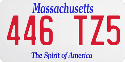 MA license plate 446TZ5