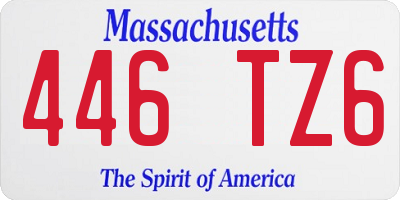 MA license plate 446TZ6