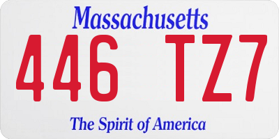 MA license plate 446TZ7