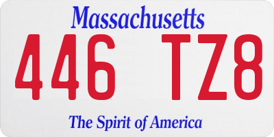 MA license plate 446TZ8