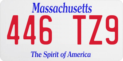 MA license plate 446TZ9
