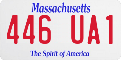MA license plate 446UA1