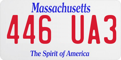 MA license plate 446UA3