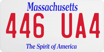 MA license plate 446UA4