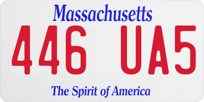 MA license plate 446UA5