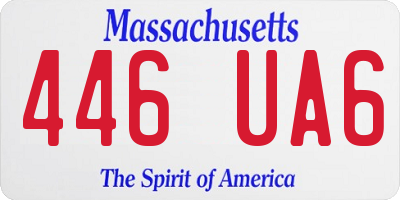 MA license plate 446UA6