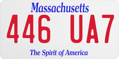 MA license plate 446UA7