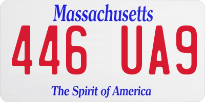 MA license plate 446UA9