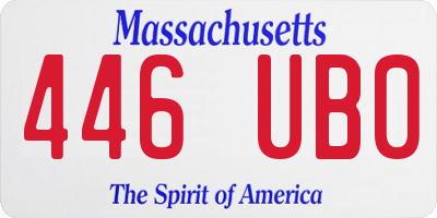 MA license plate 446UB0