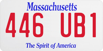 MA license plate 446UB1