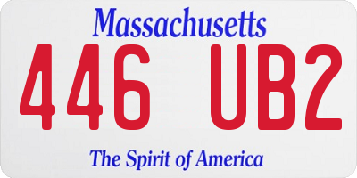 MA license plate 446UB2