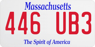 MA license plate 446UB3