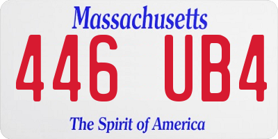 MA license plate 446UB4
