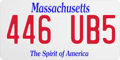 MA license plate 446UB5
