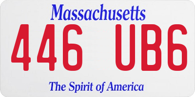 MA license plate 446UB6