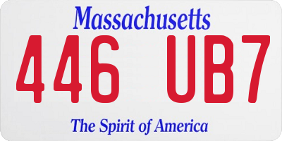 MA license plate 446UB7