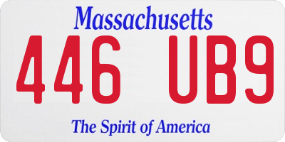 MA license plate 446UB9