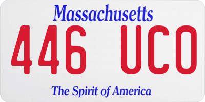 MA license plate 446UC0