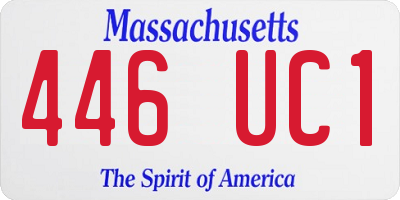 MA license plate 446UC1