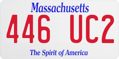 MA license plate 446UC2