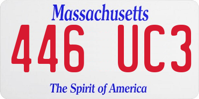 MA license plate 446UC3