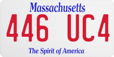 MA license plate 446UC4