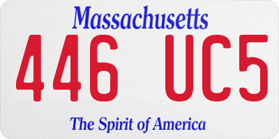 MA license plate 446UC5