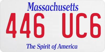 MA license plate 446UC6