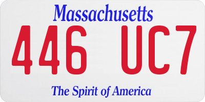 MA license plate 446UC7