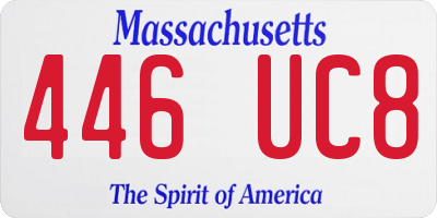 MA license plate 446UC8