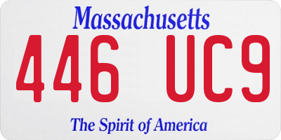 MA license plate 446UC9