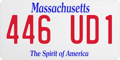 MA license plate 446UD1