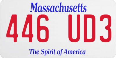 MA license plate 446UD3