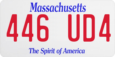 MA license plate 446UD4