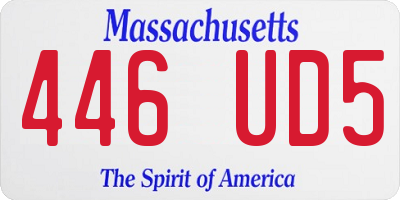 MA license plate 446UD5