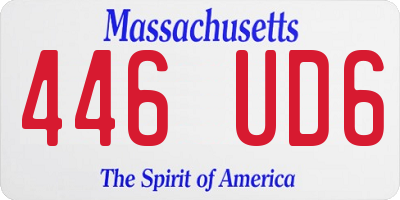 MA license plate 446UD6