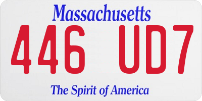 MA license plate 446UD7