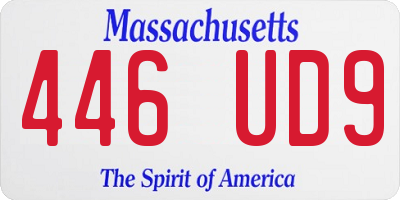 MA license plate 446UD9