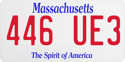 MA license plate 446UE3