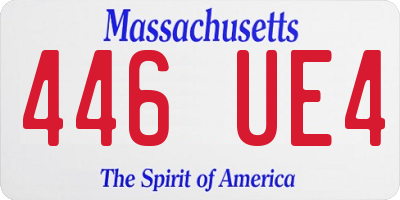 MA license plate 446UE4