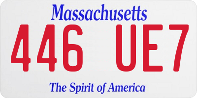 MA license plate 446UE7