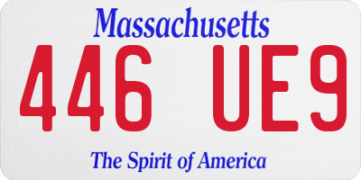 MA license plate 446UE9